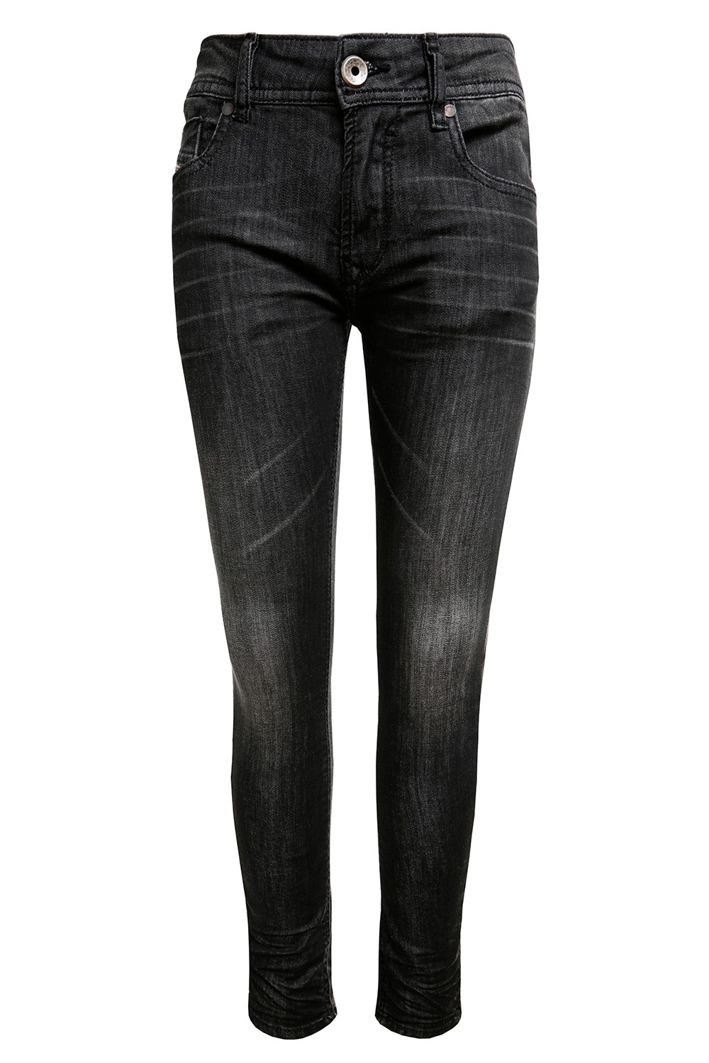 Чёрные джинсы-скинни с потёртостями
