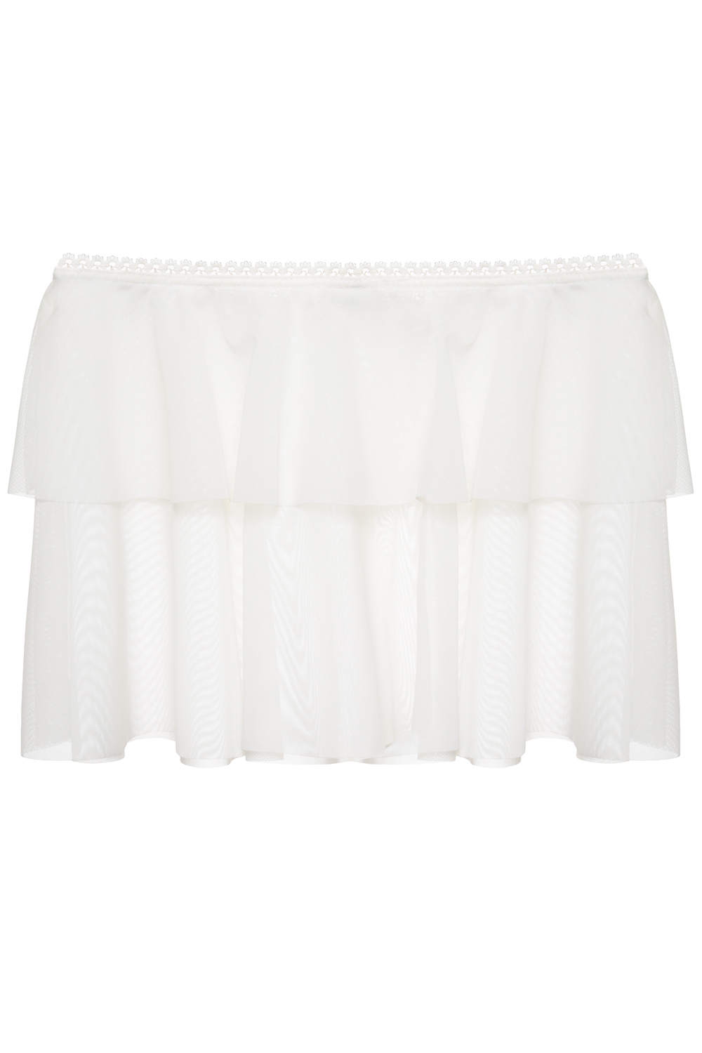 Белая двухслойная юбка