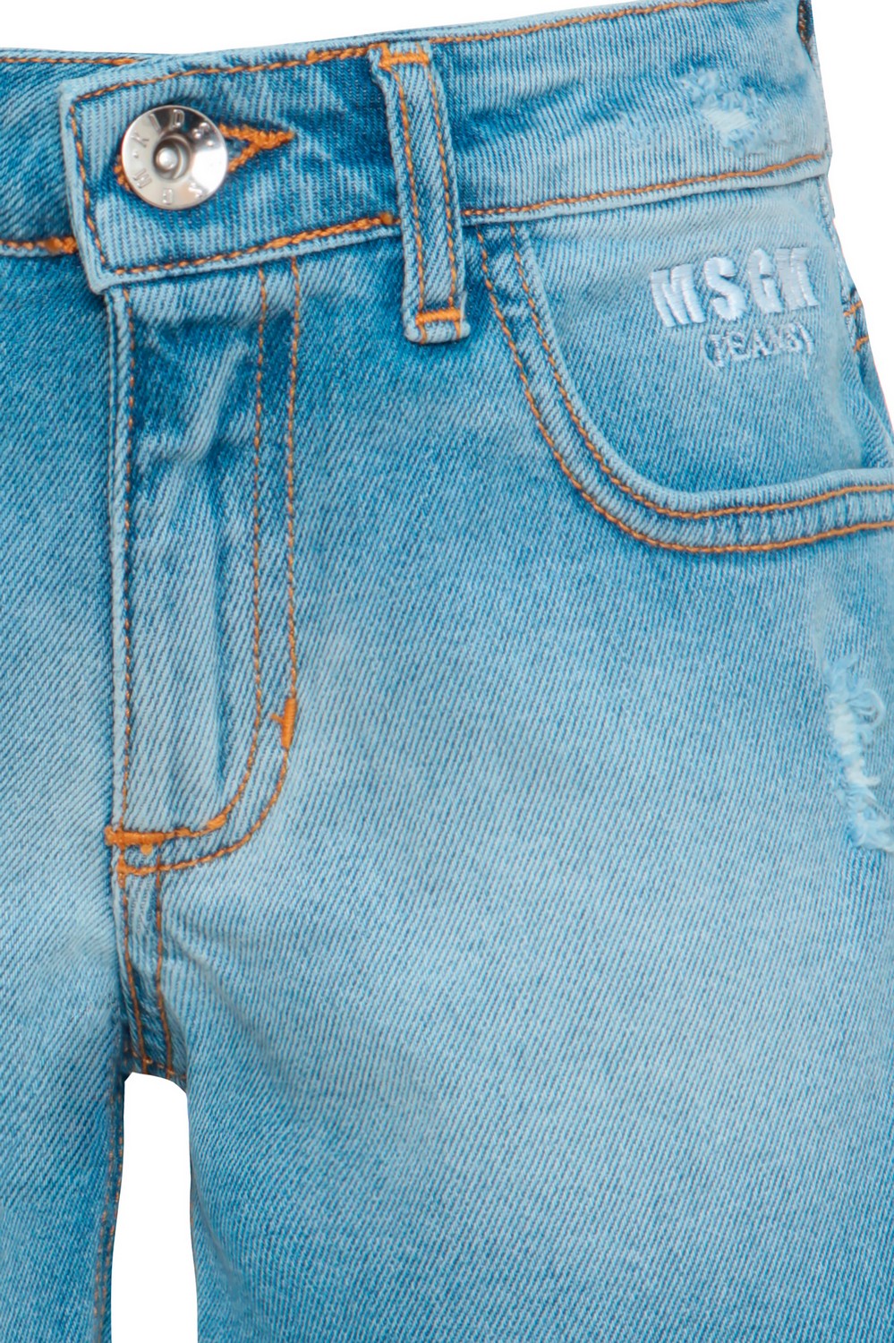 MSGM Джинсовые шорты с потертостями
