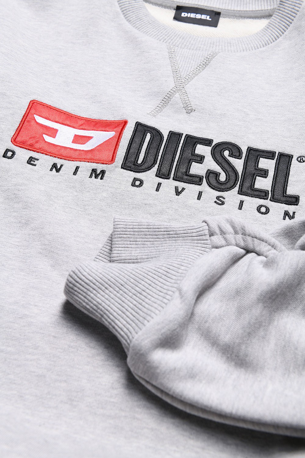 Diesel Свитшот с надписью-логотипом и сборками на рукавах