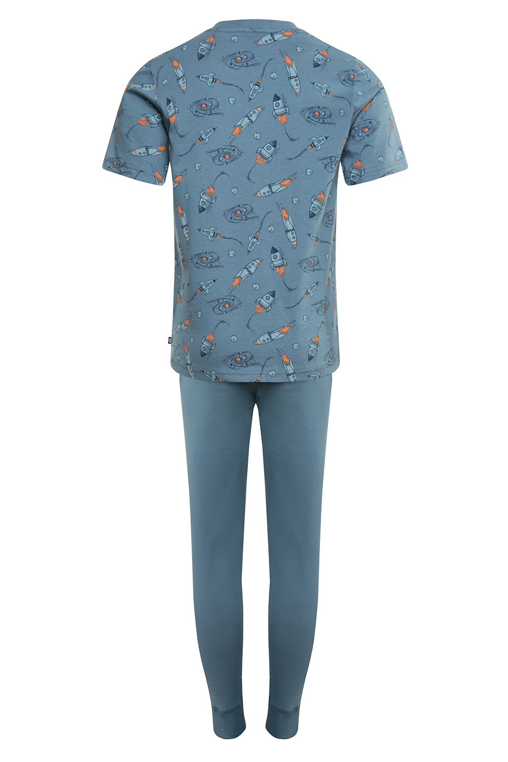 Синяя пижама с принтом ракеты