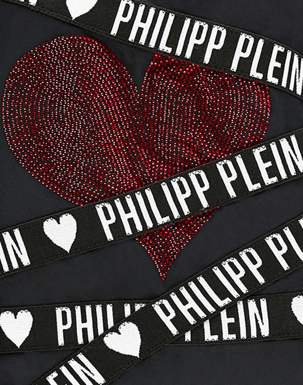 Philipp Plein Купальник с принтом из контрастных лент и страз 
